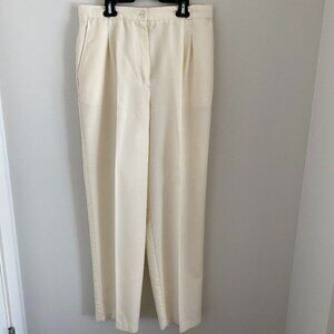 COUNTERPARTS Dress Pants Women Fashion Solid Cream Colour Straight Casual Sz 16